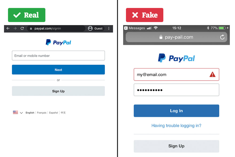 Paypal Website Spoofing
